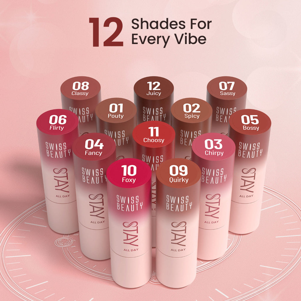 Swiss Beauty Stay All Day Lipstick - 08 Classy