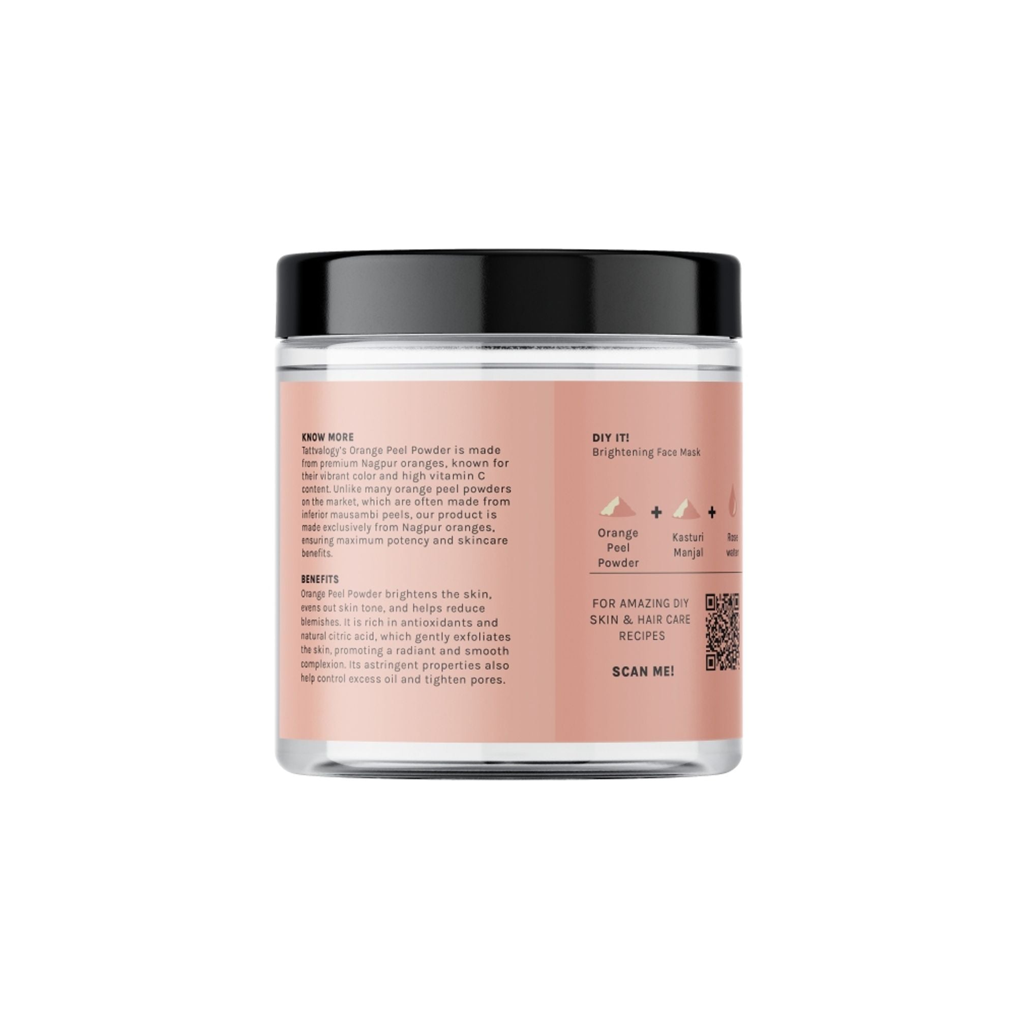 Tattvalogy Orange Peel Powder -Nagpur Oranges, Vitamin-C Rich, Brightens Skin & Reduces Pigmentation