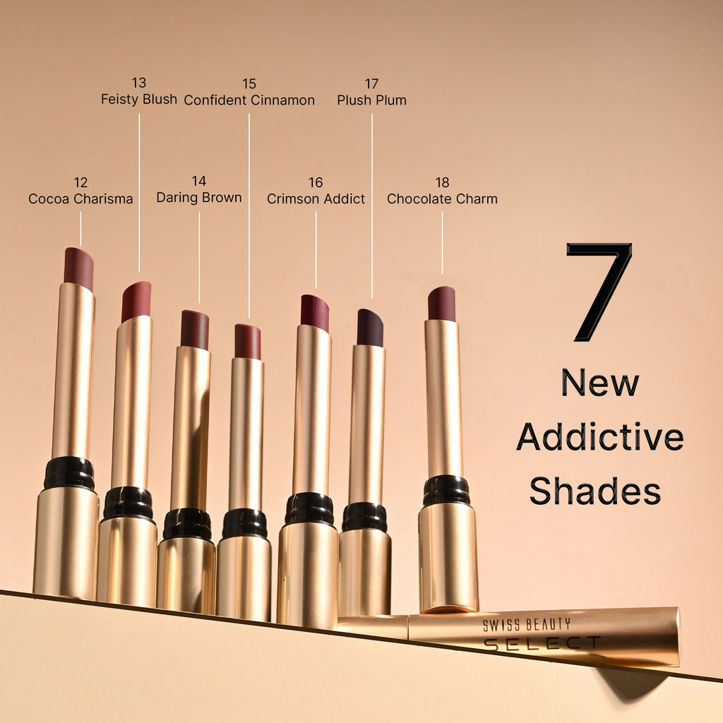 Swiss Beauty Select High On Shine Lipstick - 8 Scarlet Red