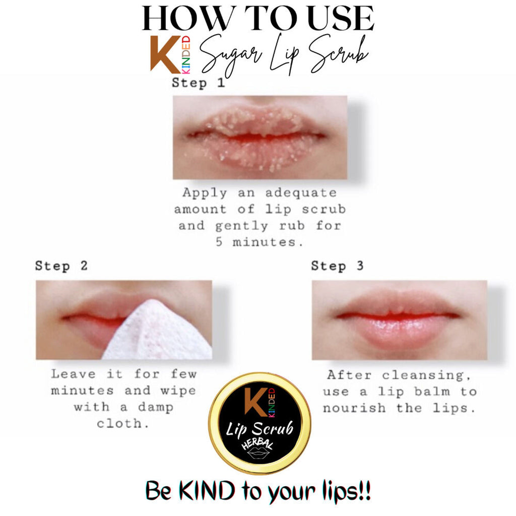 KINDED Lip Sugar Scrub Herbal Exfoliator - Strawberry