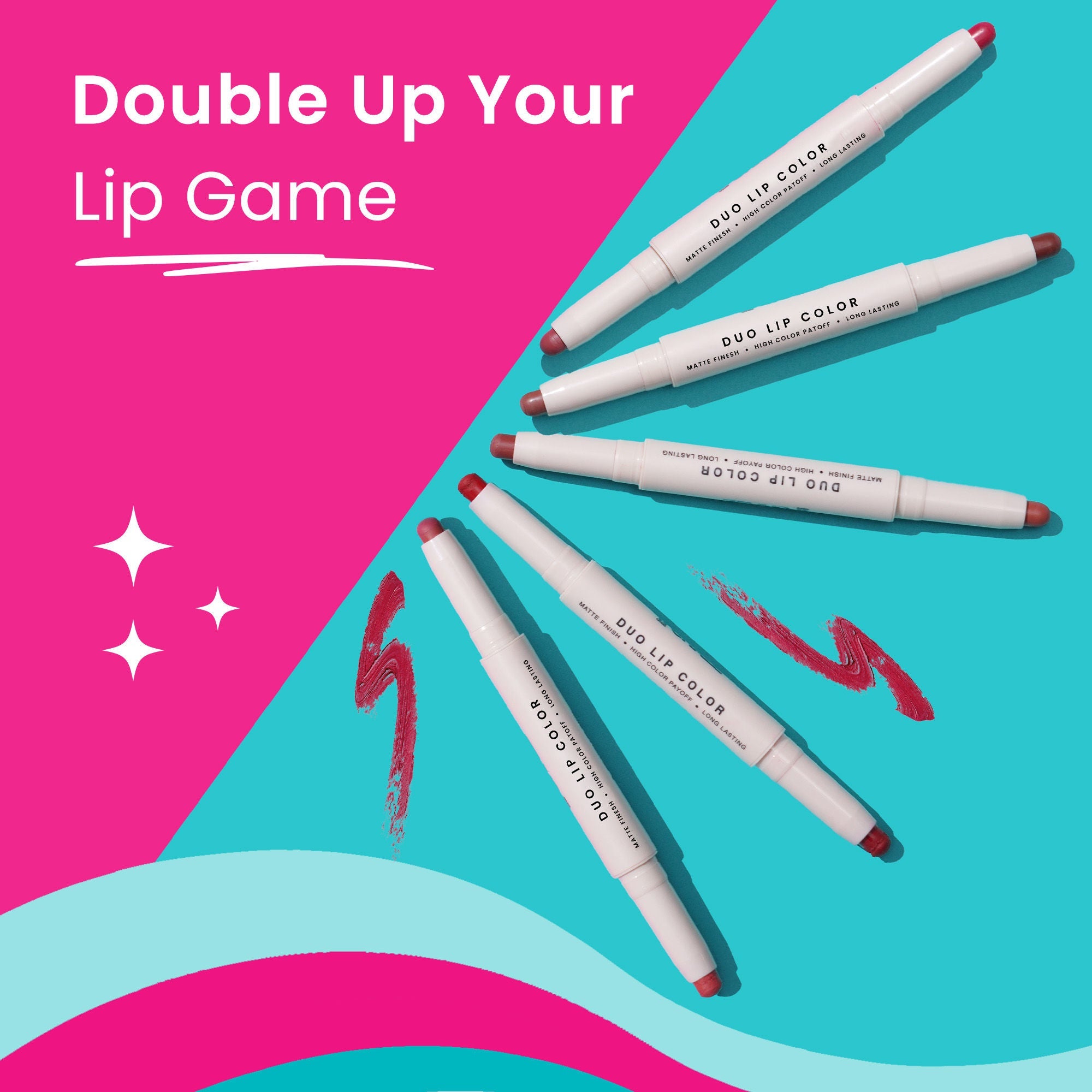 Swiss Beauty CRAZE Duo 2 In 1 Satin Matte Finish Lipstick Non-Transfer Lip Colour - 01 Party Ready
