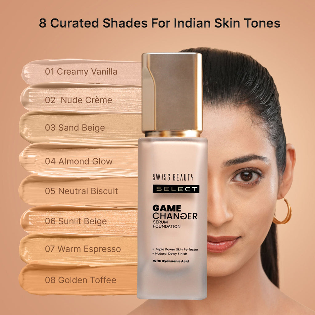 Swiss Beauty Select Game Changer Serum Foundation With Natural and Dewy Finish - 6. Sunlit Beige