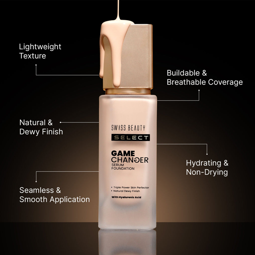 Swiss Beauty Select Game Changer Serum Foundation With Natural and Dewy Finish - 8. Golden Toffee