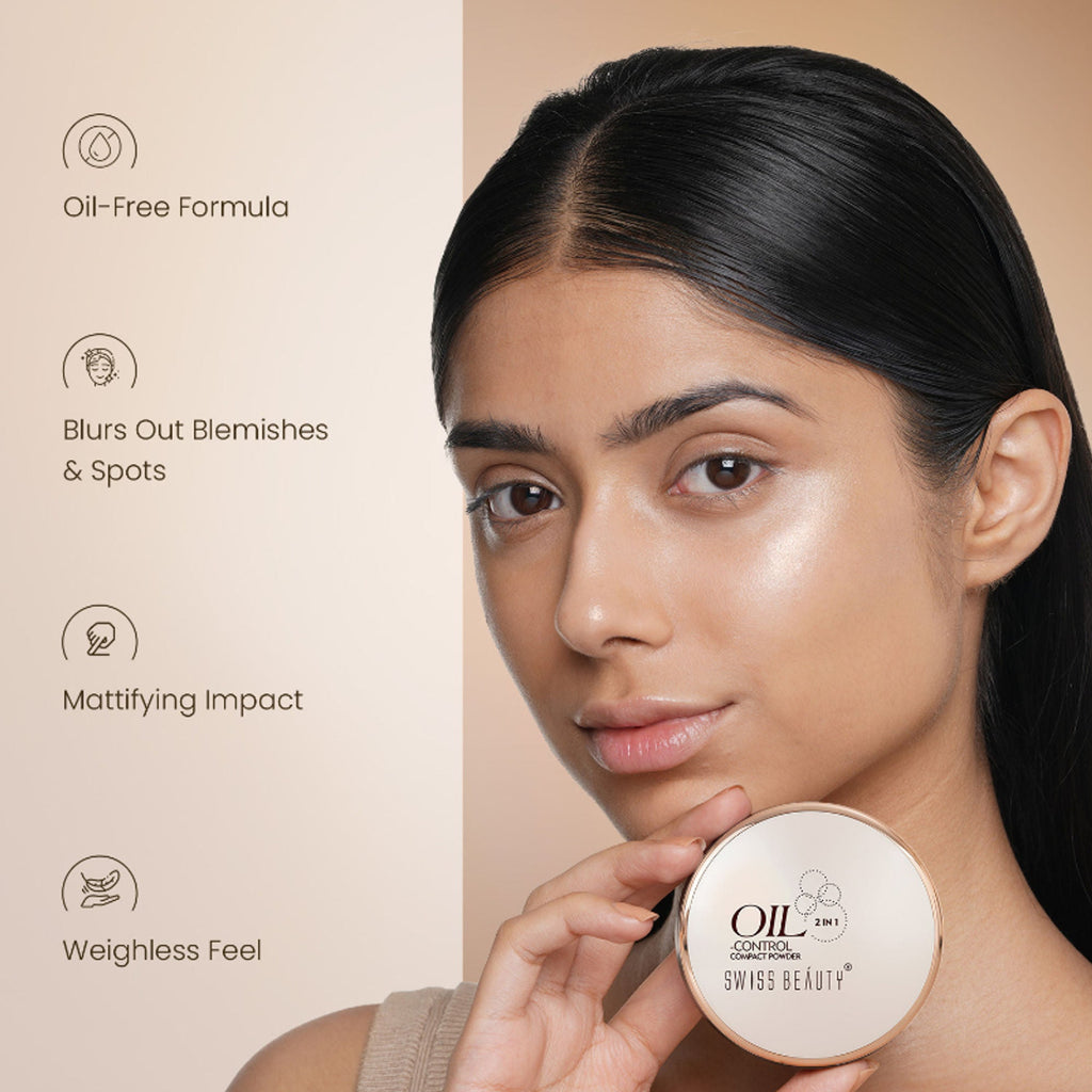 Swiss Beauty Oil Control Compact Powder - 02 Light Medium