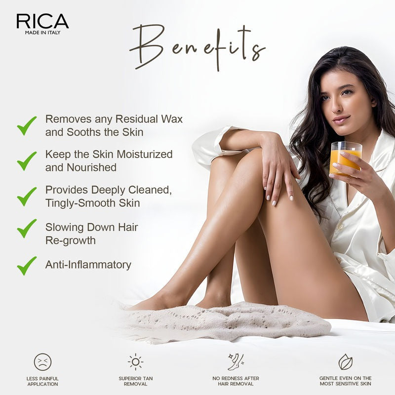 Rica Menthol After Wax Lotion For All Skin Type with Sun flower Oil, Jojoba Oil & Vitamin E