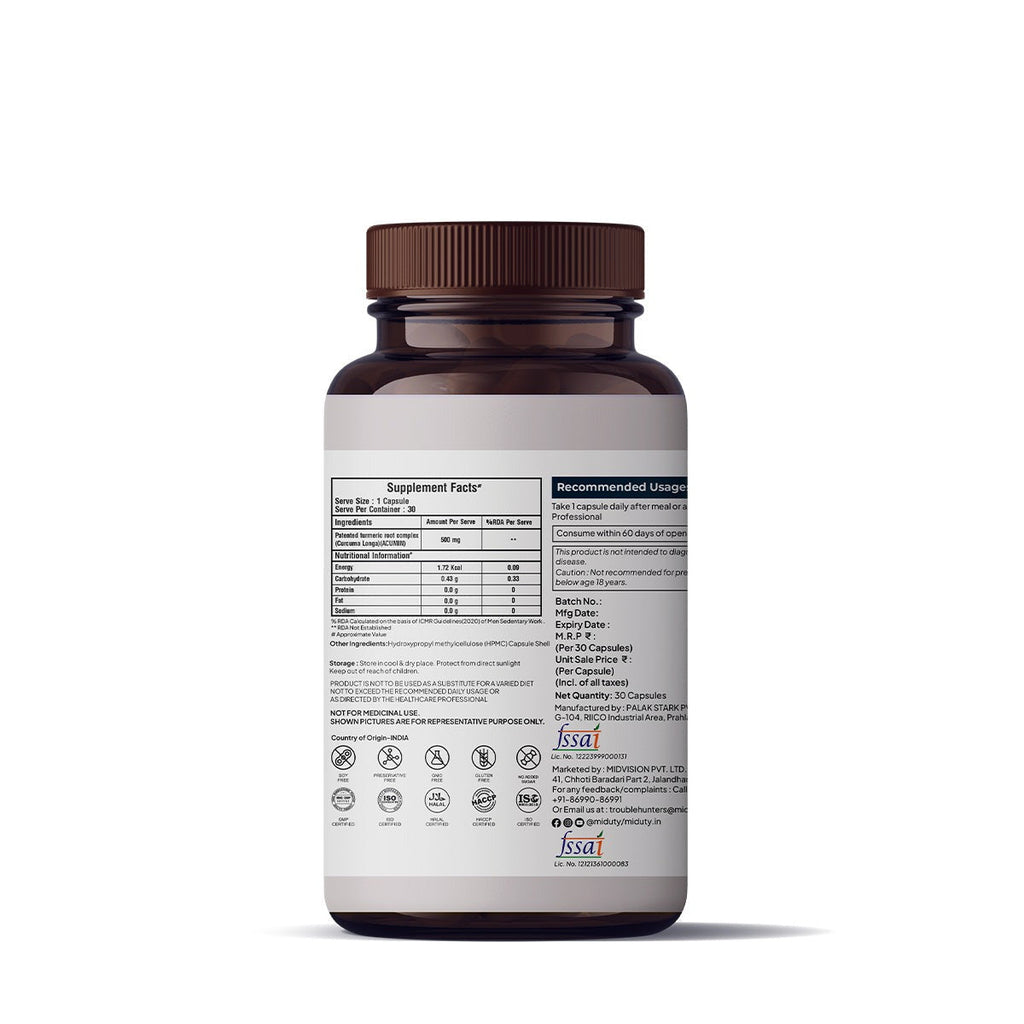 Miduty by Palak Notes Complete Turmeric Matrix Capsules