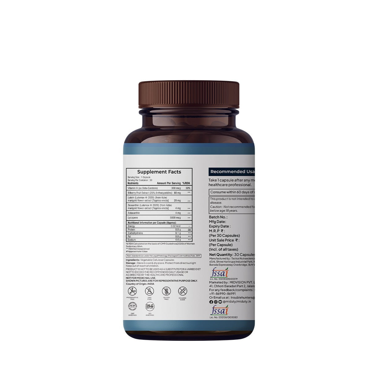 Miduty by Palak Notes Eye Vision Shield Complete Eye Care Capsules