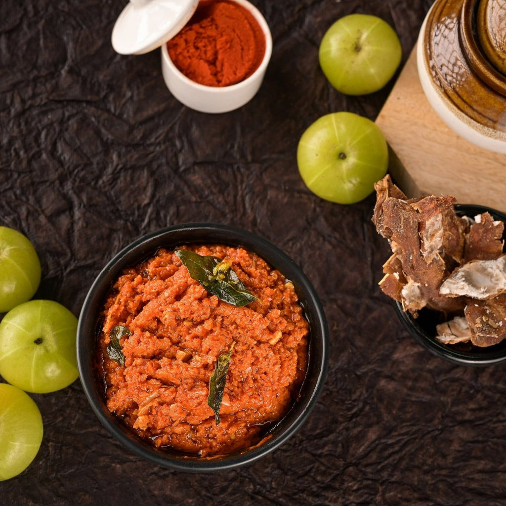 Amoga's Pickles Factory Gooseberry Thokku Pickle Andhra Style