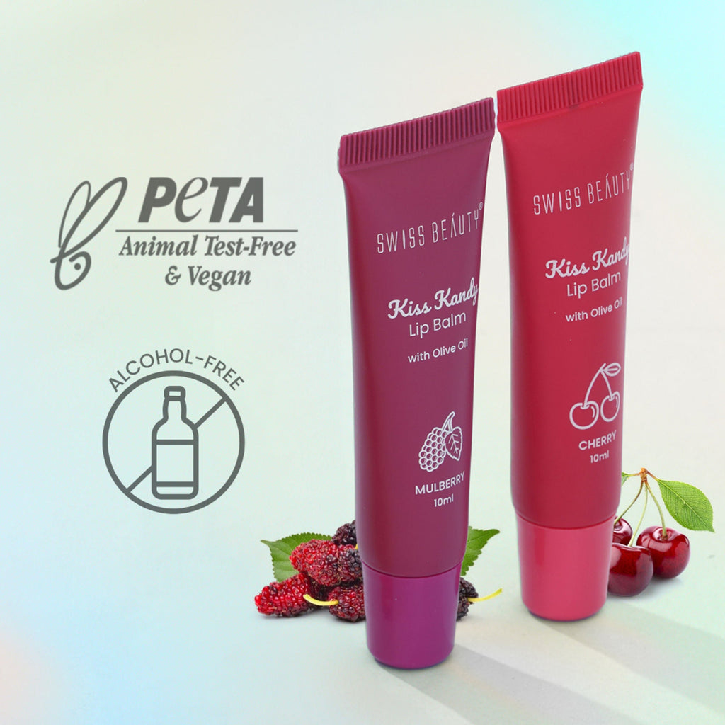 Swiss Beauty Kiss Kandy Tinted Lip Balm | Non-Sticky with Olive Oil & Vitamin E - 05 Pomegranate