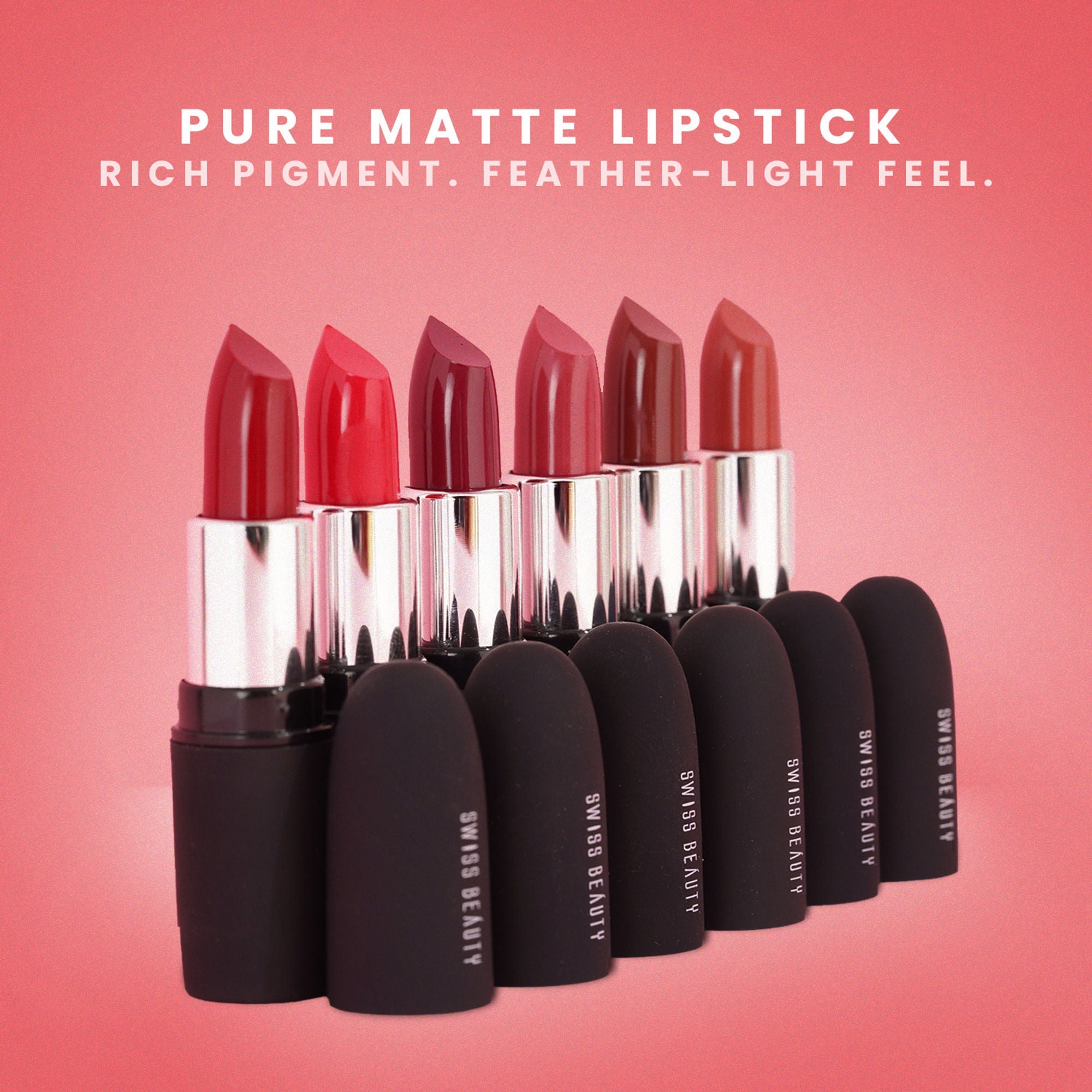 Swiss Beauty Pure Matte Lipstick , Non-Drying, Smooth Glide, Long Lasting - 230 Brandy Harrington