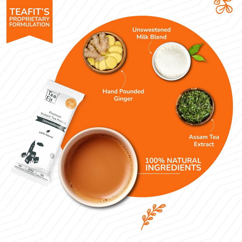 TeaFit AM/PM Wellness No Sugar Tea Premix - Ginger Tea & Turmeric Latte