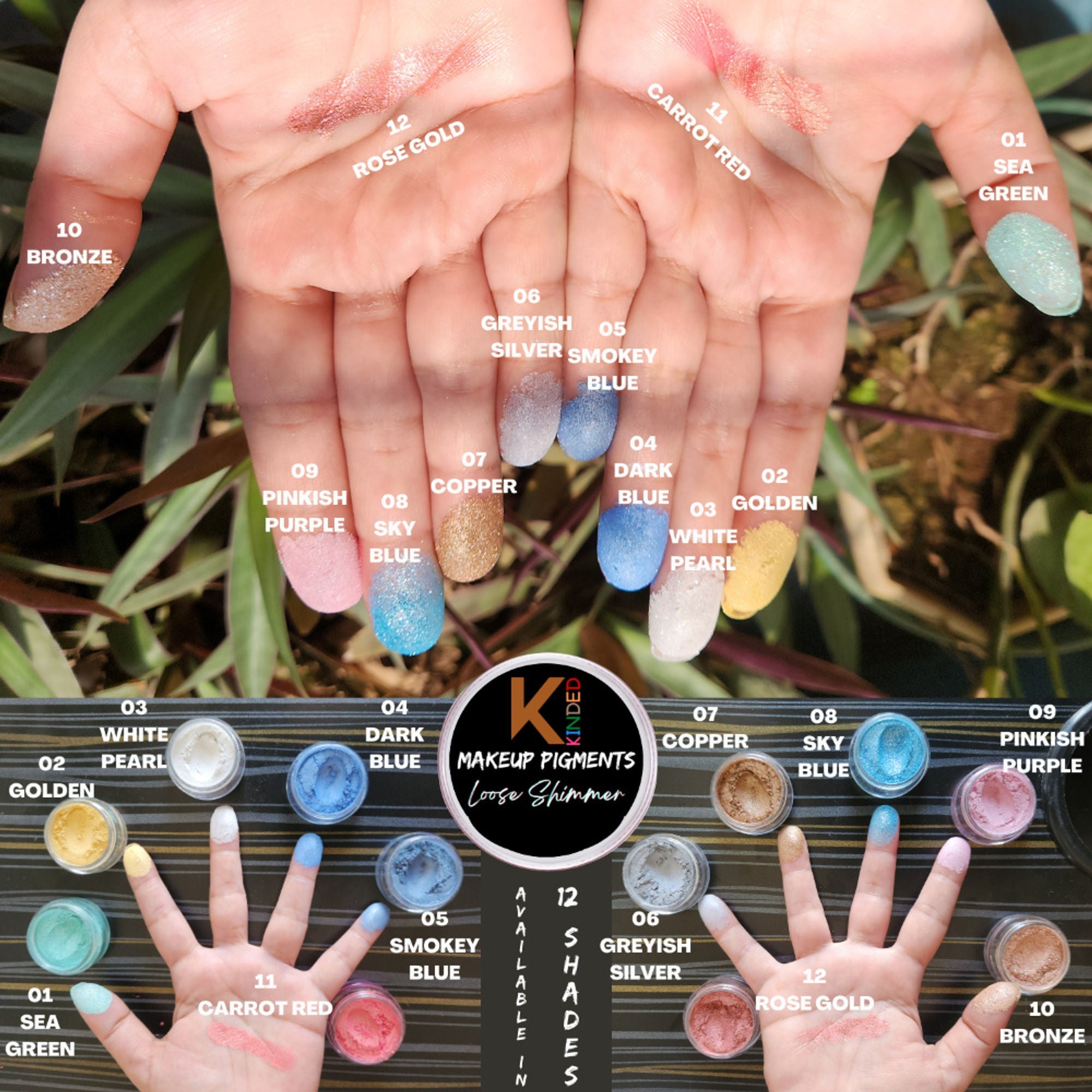 KINDED Loose Shimmer Makeup Foil Pigments Powder - Golden