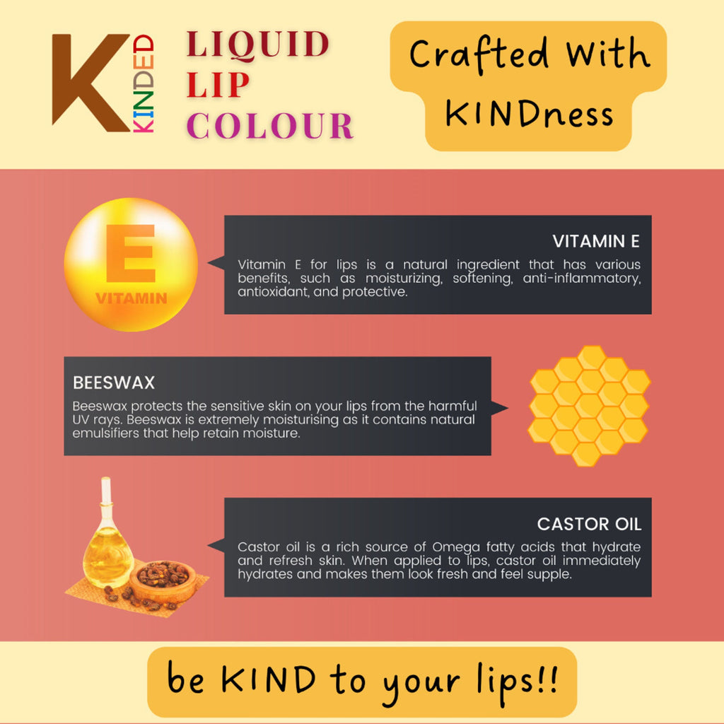 KINDED Liquid Lip Colour Lipstick Lip Gloss - 02 More Magenta