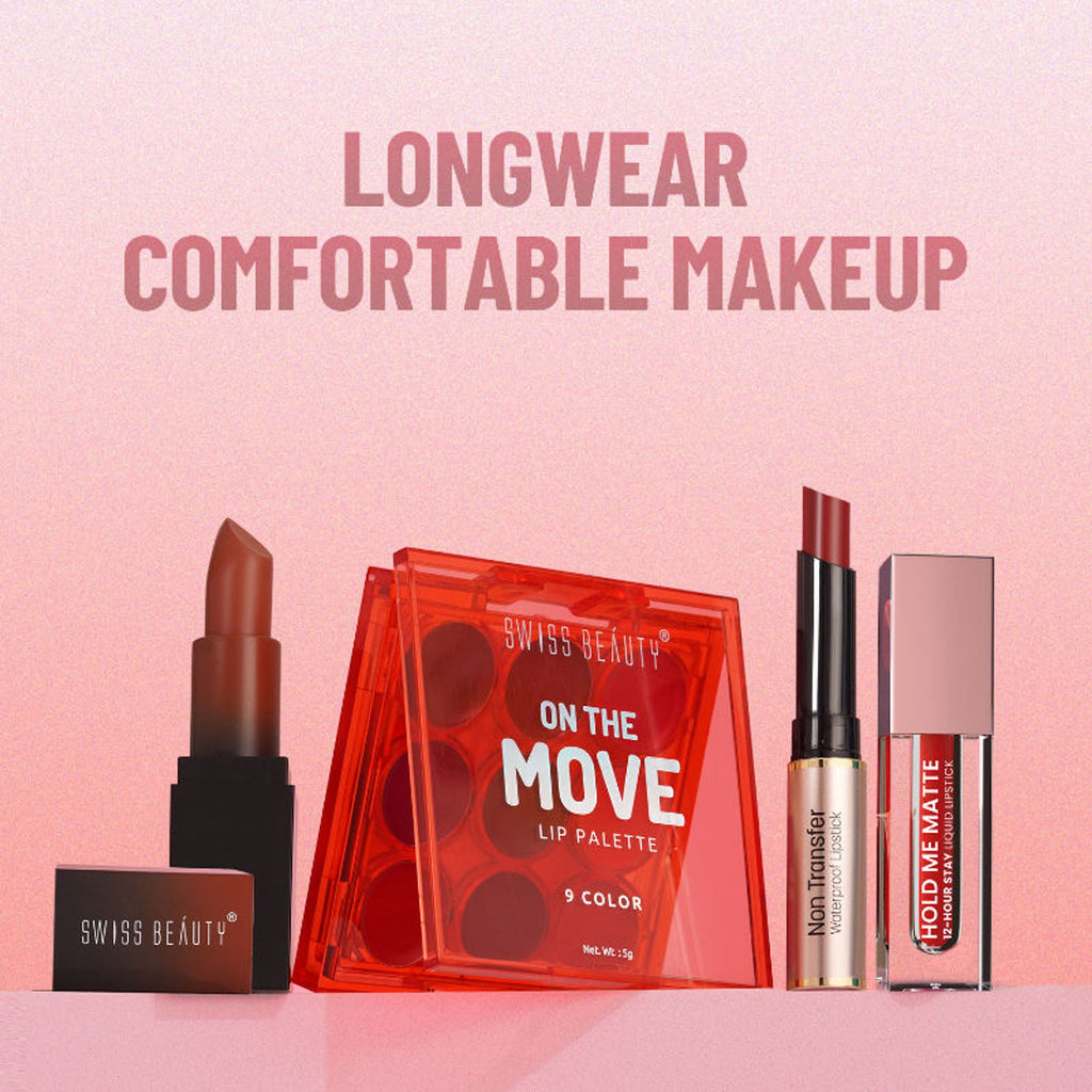 Swiss Beauty HD Matte Lipstick , High Coverage , Lightweight - 01 Siren In Scarlet