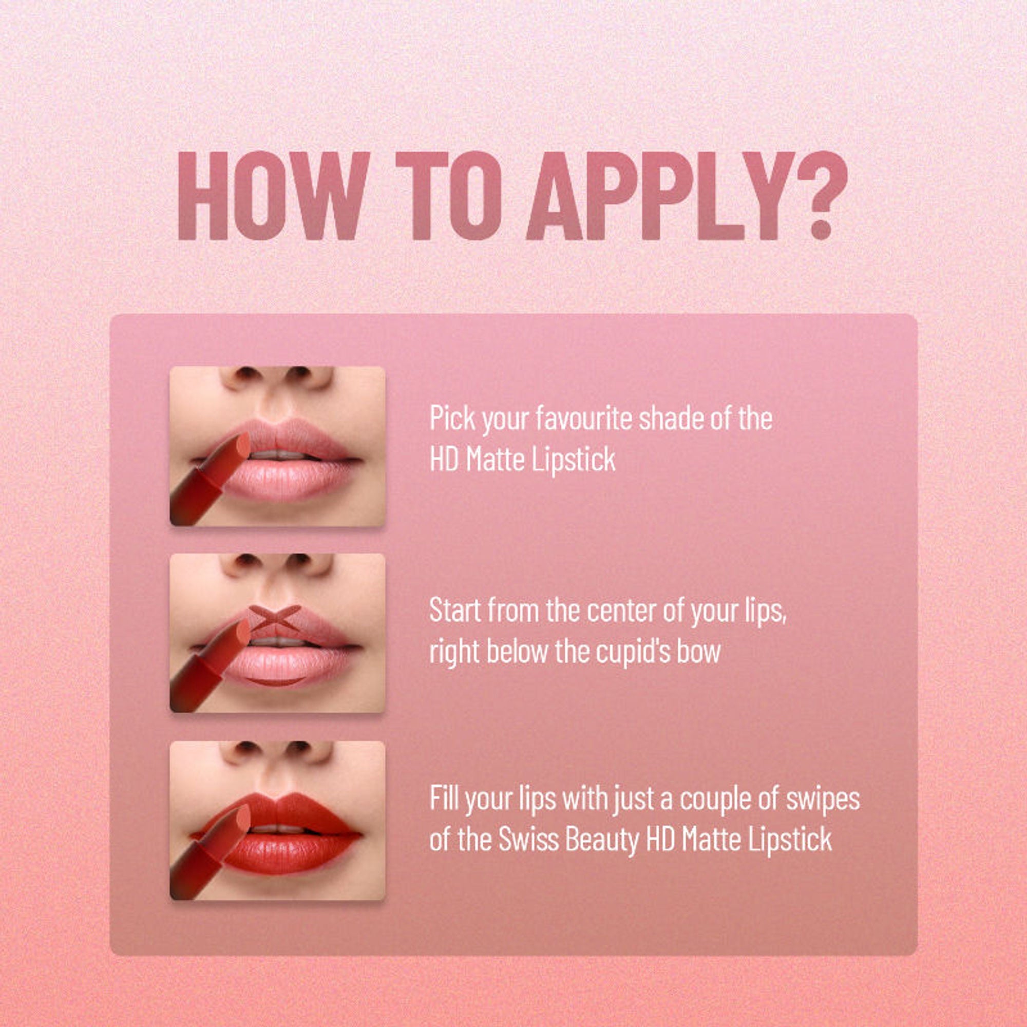 Swiss Beauty HD Matte Lipstick , High Coverage , Lightweight - 30 Chic Pink