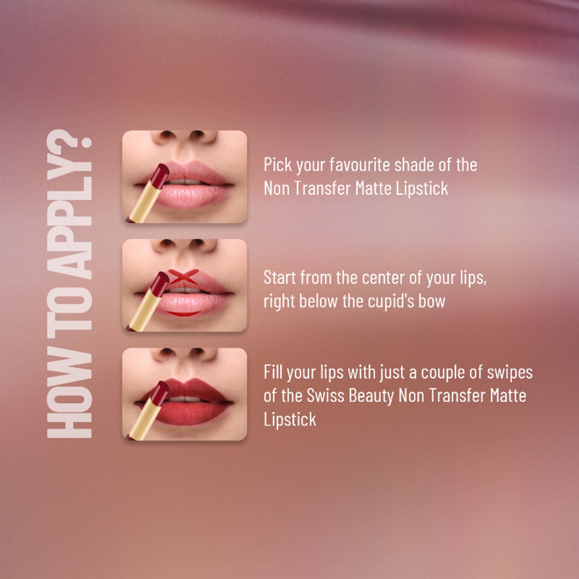 Swiss Beauty Non-Transfer Matte Lipstick - 4 Hot Cherry