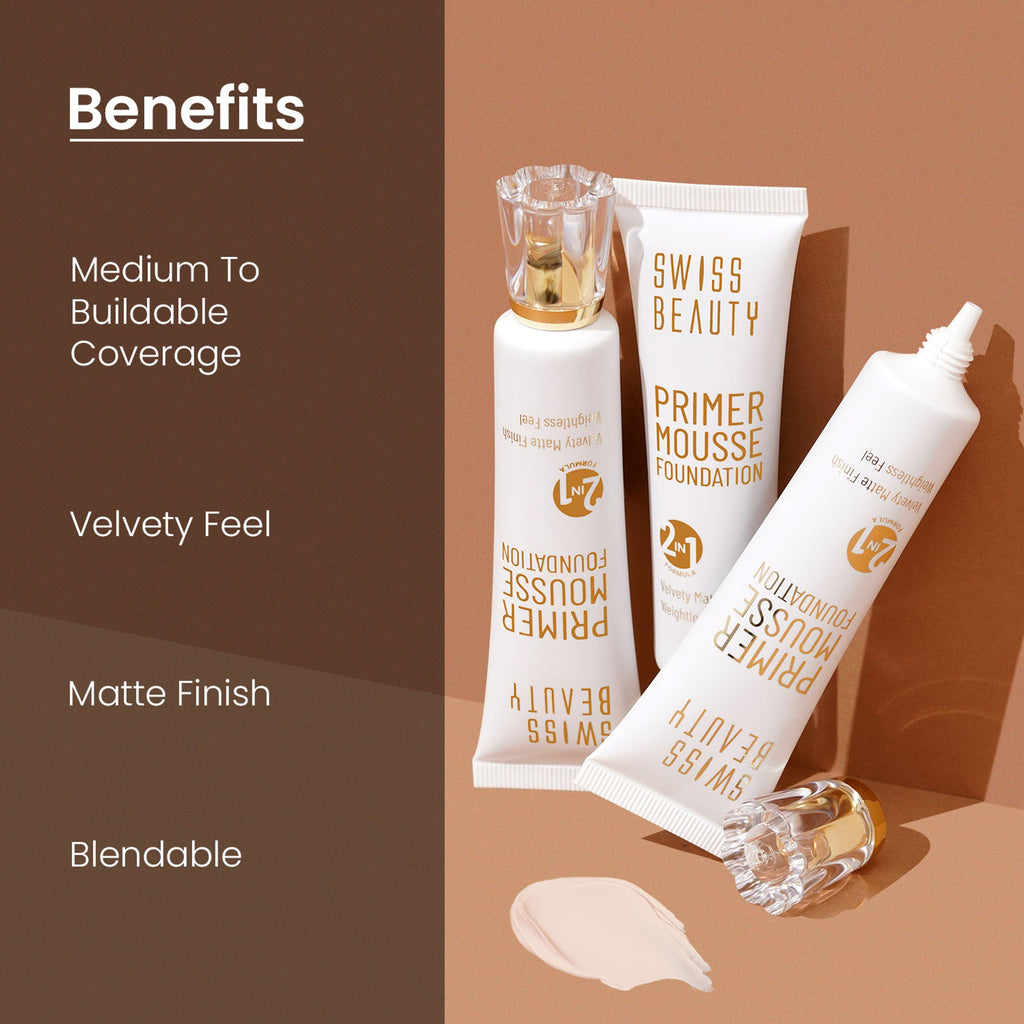 Swiss Beauty Primer Mousse Foundation - 07 Warm Fawn