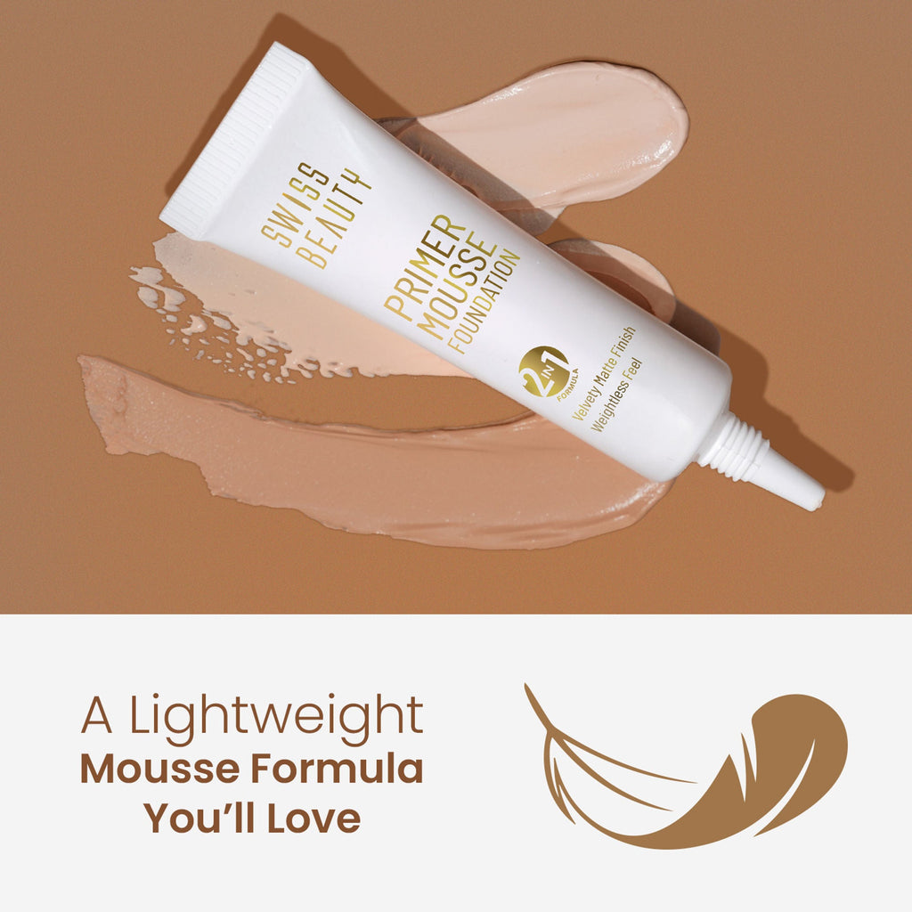 Swiss Beauty Primer Mousse Foundation - 09 Light Almond