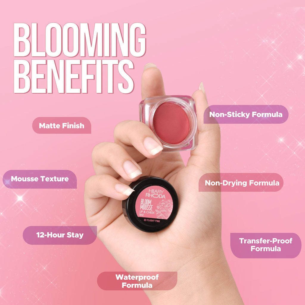 Hilary Rhoda Bloom Mousse Waterproof Lip N Cheek Tint - Pink Candy 01