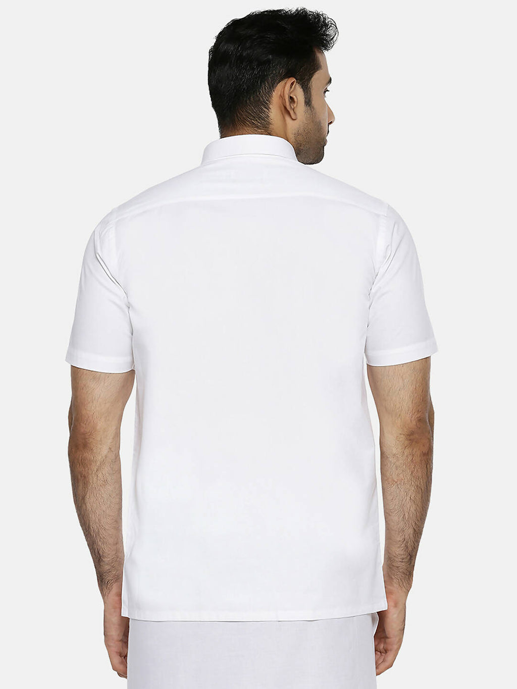 Ramraj Cotton Linen Mens Half Sleeve White Shirt Plus Size - Cotton Linen