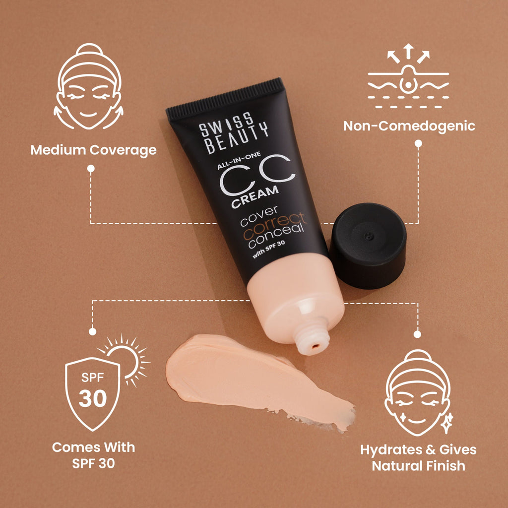 Swiss Beauty All-In-One CC Cream Cover Correct & Conceal - 05 Sand Beige