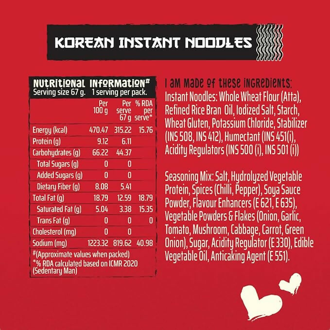 WickedGud Korean Instant Noodles Fiery 2X Spicy