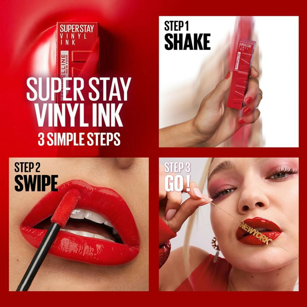 Maybelline New York Super Stay Vinyl Ink Liquid Lipstick, Instant Shine Lasts Up To 16H - 20 Coy