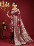 Shree Shyam Fashion Maroon Silk Blend Saree