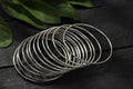 Mominos Fashion Kamal Johar Oxidised Alloy Silver Bangles Set