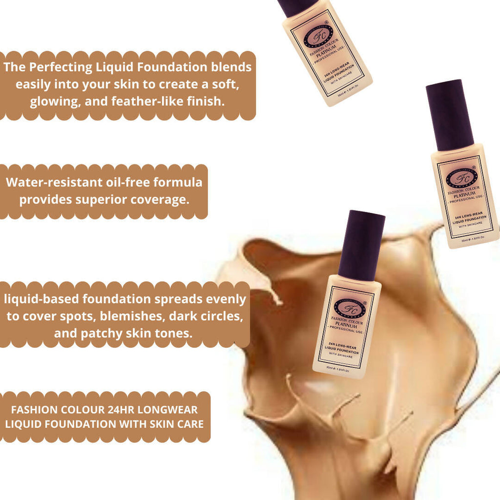 Fashion Colour 24HR Long Wear Liquid Foundation-Bronze (Dark Skin Tone)