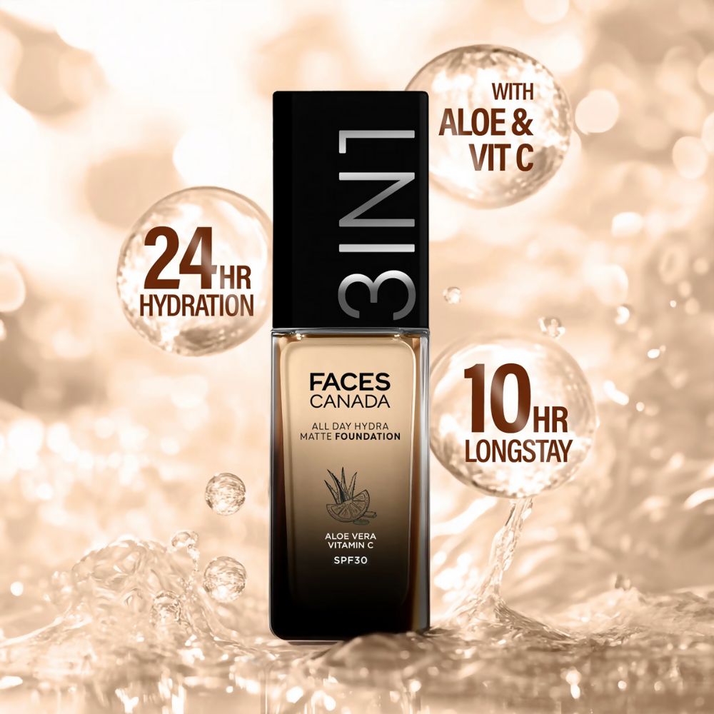 Faces Canada 3 in 1 All Day Hydra Matte Foundation - Honey Beige 031