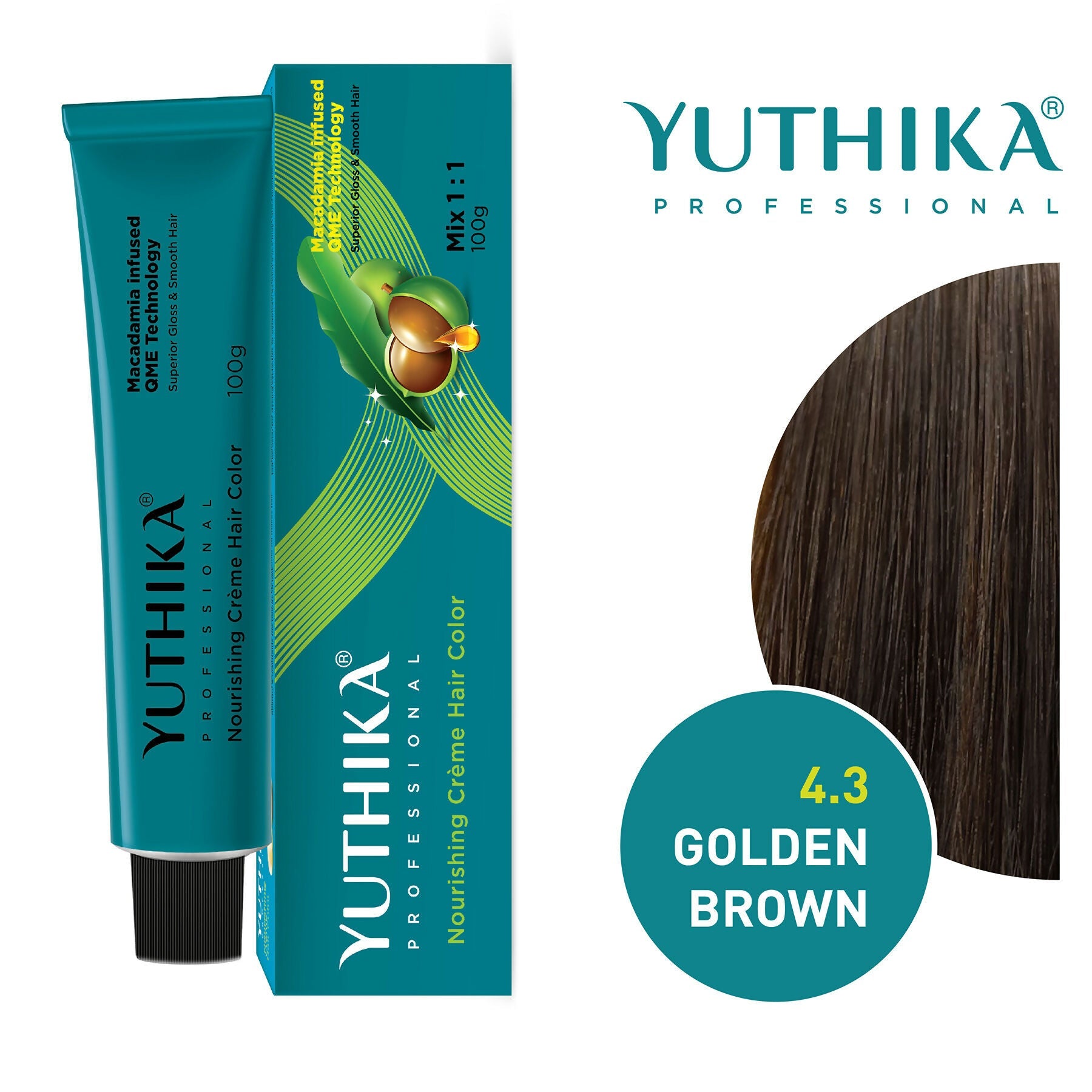 Yuthika Professional Creme Hair Colour - Golden Brown