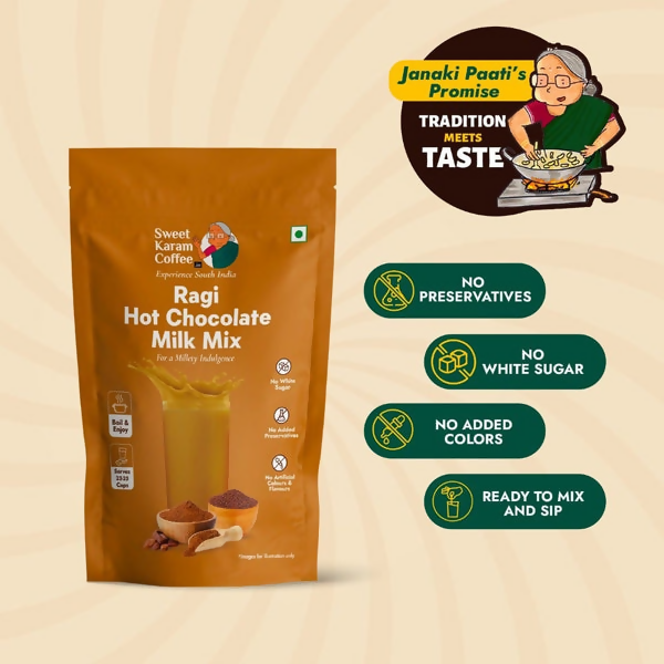 Sweet Karam Coffee Ragi Hot Chocolate Milk Mix